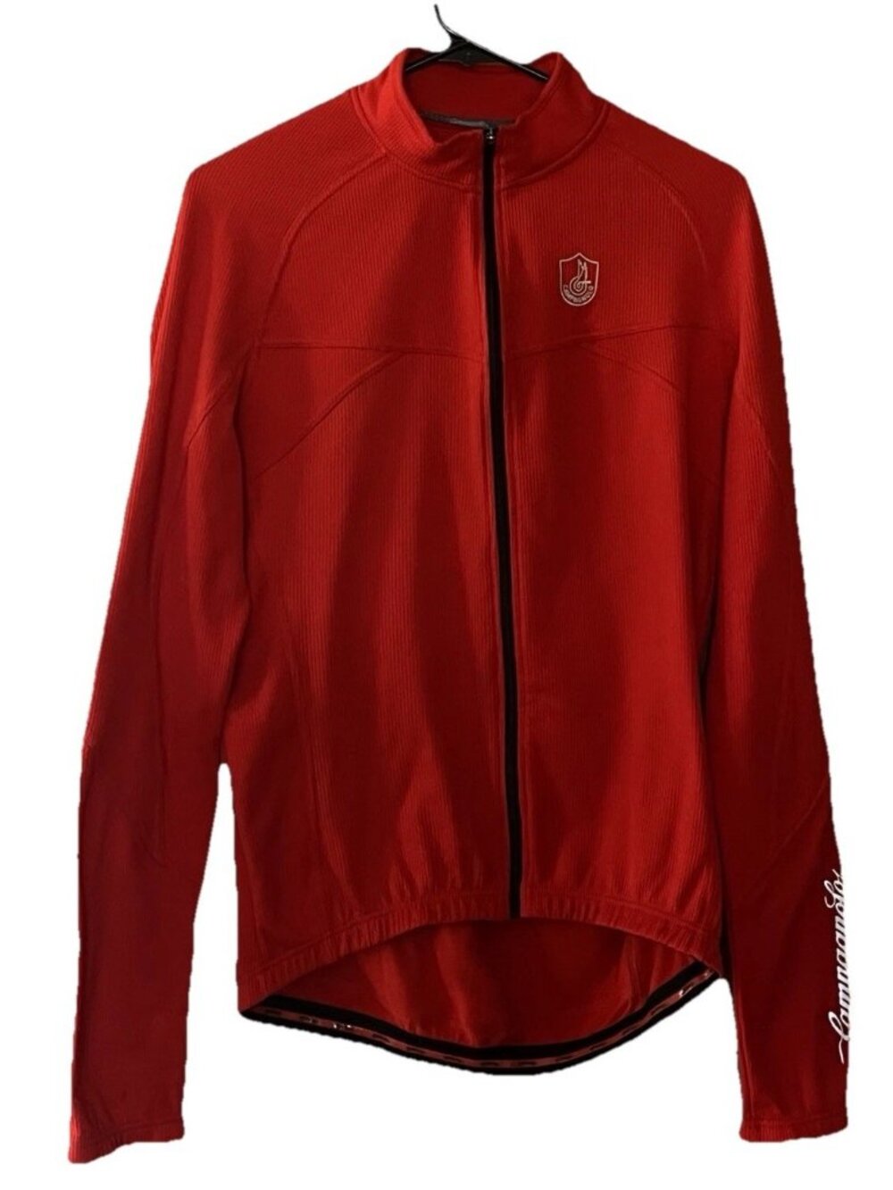 Campagnolo Men's Medium Long Sleeve Full Zip Red Fleece Cycling Jersey